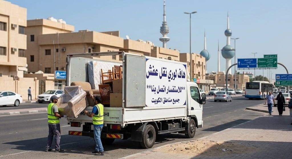 سيارات هاف لوري مجهزة لنقل الأثاث والأغراض في الكويت